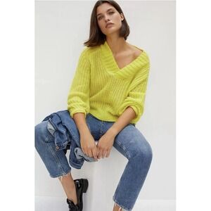 Anthropologie - Honore Ribbed Sweater - yellow - size small